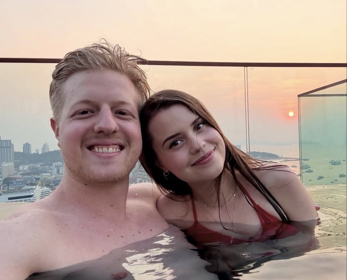 Jamie Young and Master Nico enjoying a city sunset