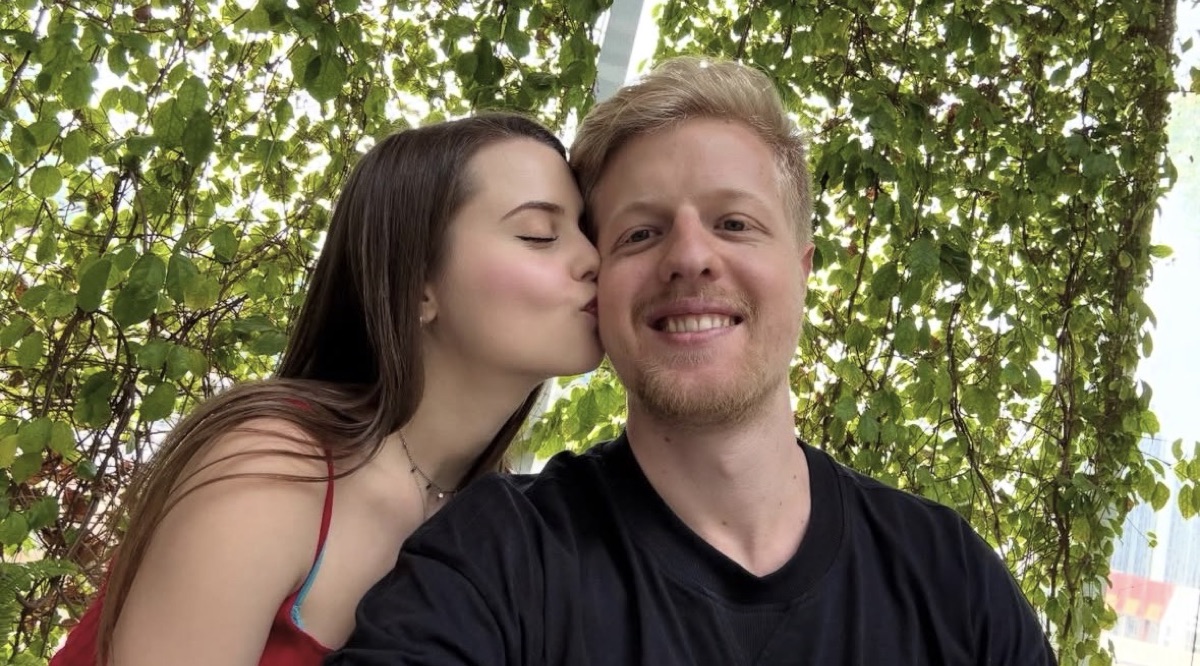 Jamie Young and Master Nico together outdoors